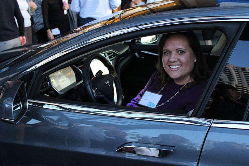 Amber Alejos in Her New Tesla